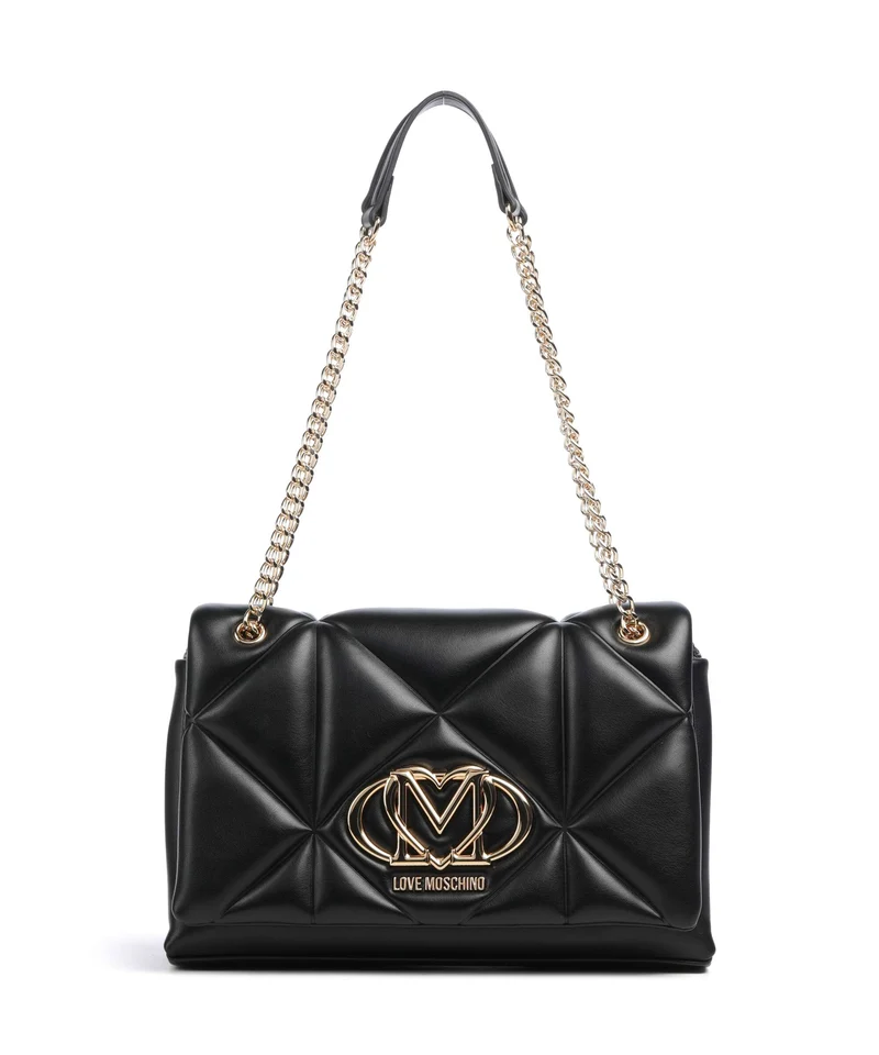 Love Moschino Embossed Q Axelremsväska nero