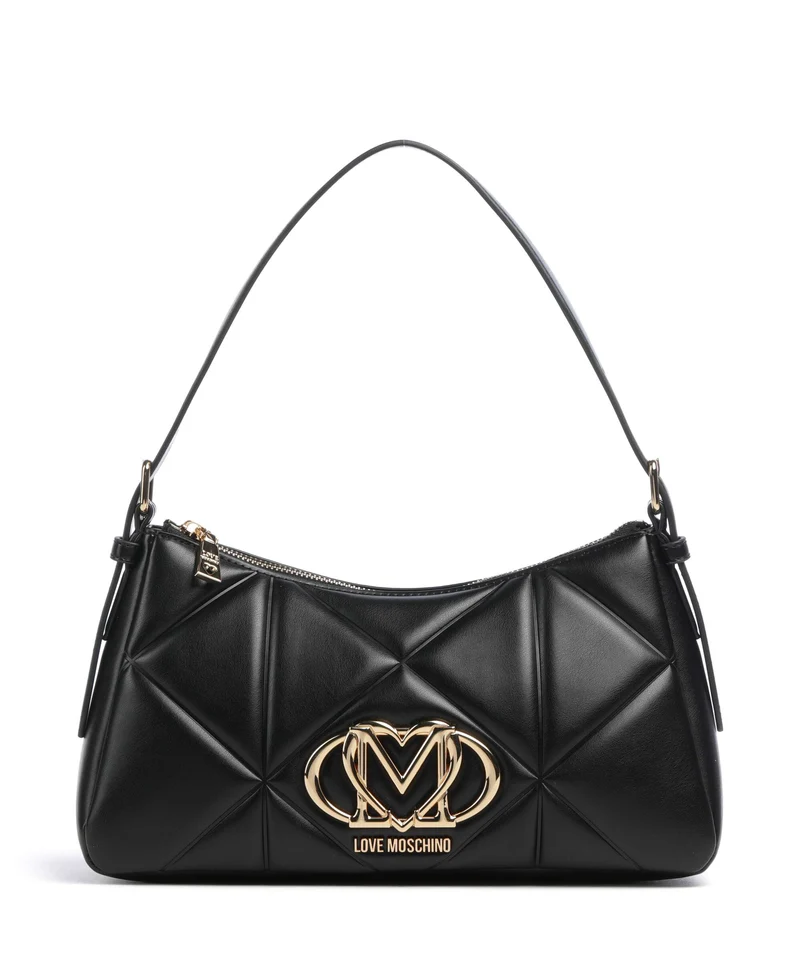Love Moschino Embossed Q Axelremsväska nero