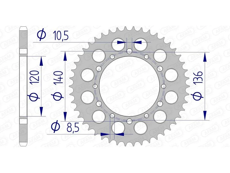 AFAM Aluminium Rear Sprocket 17404520 17404-44