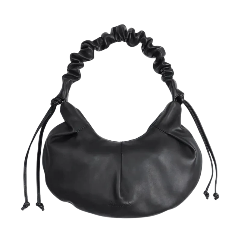 Leni Cocoon Leather Bag - Black