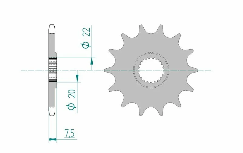 AFAM Steel Self-Cleaning Front Sprocket 20210 - 520 20210+13