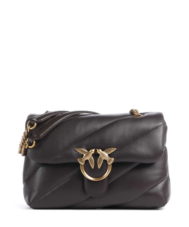 Pinko Love Puff Classic Axelremsväska marrone marasca/antique gold