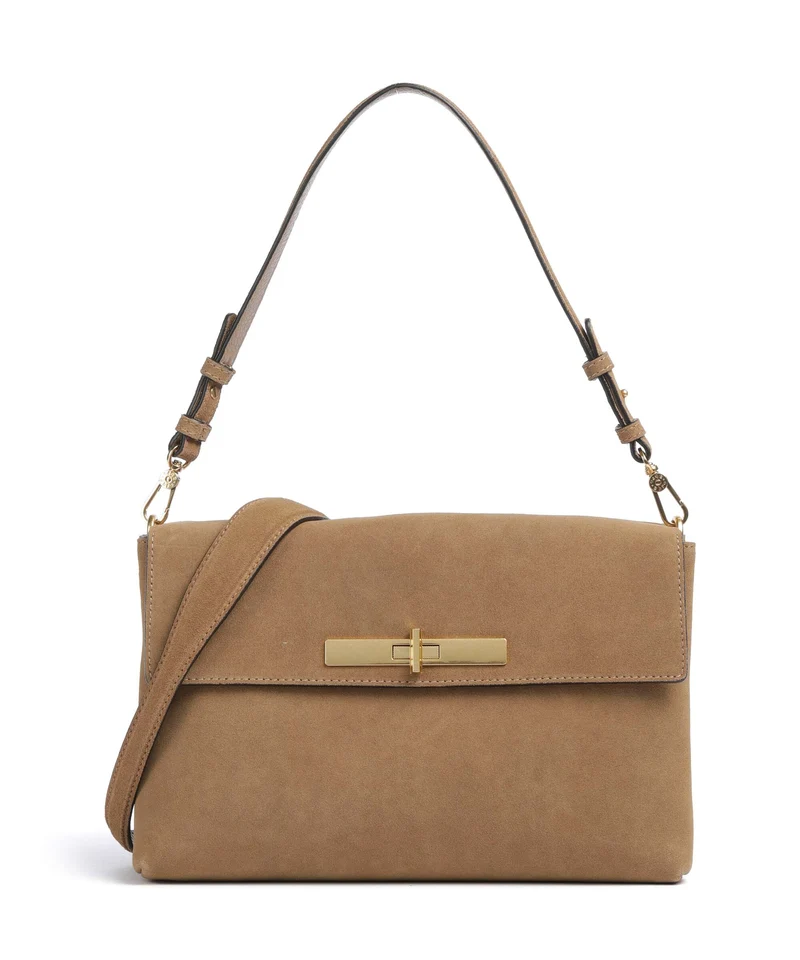 Abro Suede Twist Axelremsväska cappuccino