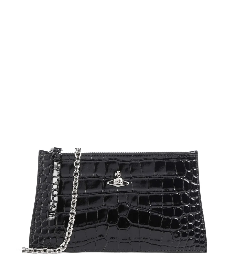 Vivienne Westwood Embossed Croc Small Kuvertväska black