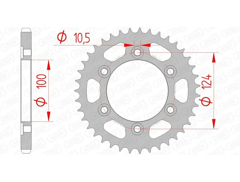 AFAM Steel Standard Rear Sprocket 50609 - 525 50609-37