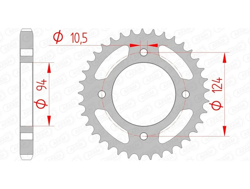 AFAM Steel Standard Rear Sprocket 10505 - 530 10505-37