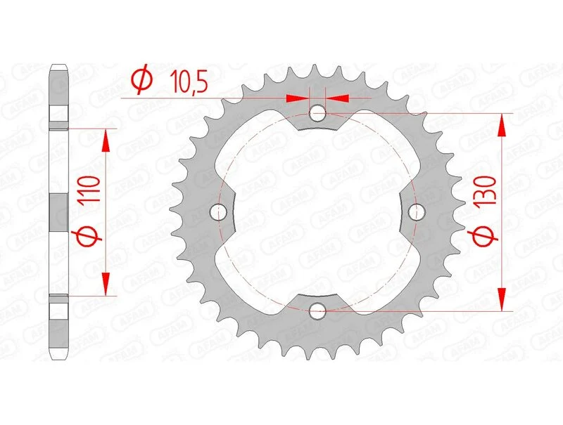 AFAM Steel Standard Rear Sprocket 16406 - 520 16406-35