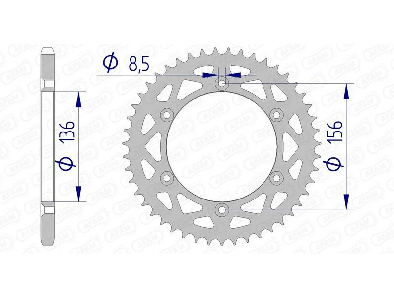 AFAM Aluminium Rear Sprocket 15206 - 520 15206N-49