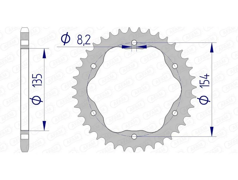 AFAM Aluminium Ultralight Hard Anodized Rear Sprocket 51804 - 520 - Requires an AFAM Rear Sprocket Carrier 51804-43