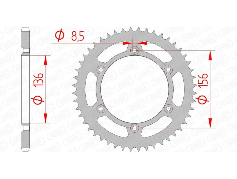 AFAM Steel Standard Rear Sprocket 14206 - 520 14206-50