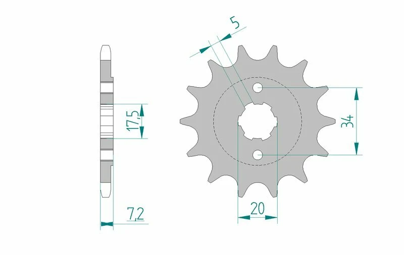AFAM Steel Standard Front Sprocket 20305 - 520 20305-12