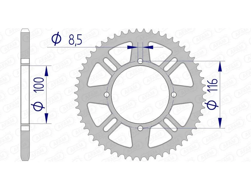 AFAM Aluminium Rear Sprocket 17104420 17104N-50