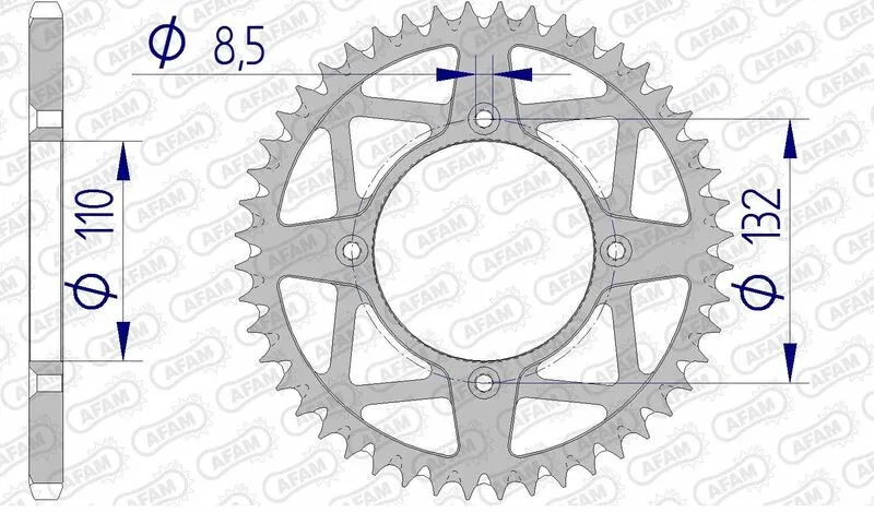 AFAM Aluminium Ultra-Light Self-Cleaning Rear Sprocket 72306 - 520 72306+46