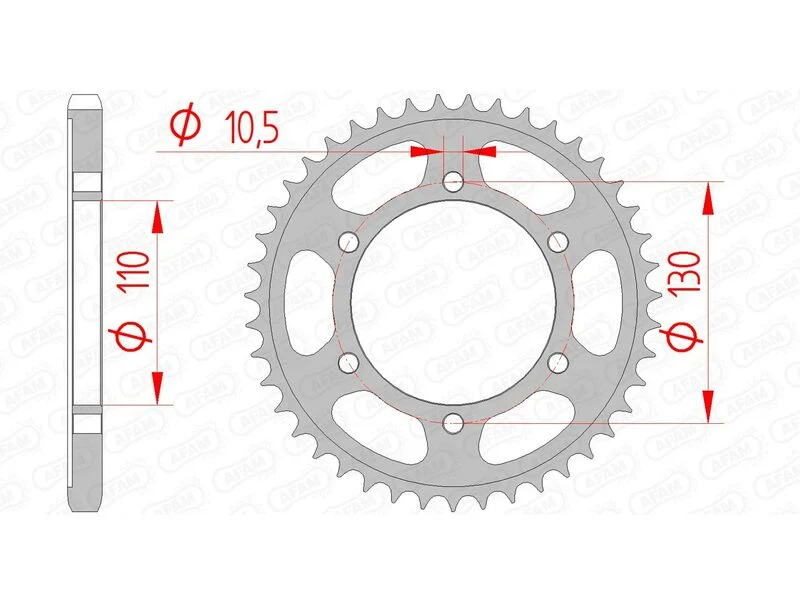 AFAM Steel Standard Rear Sprocket 12815 - 525 12815-42