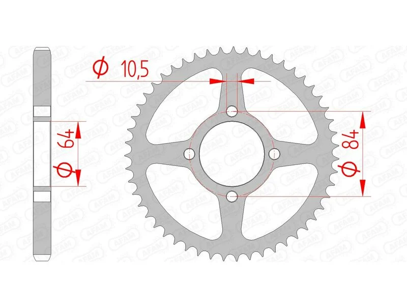 AFAM Steel Standard Rear Sprocket 14215 - 428 14215-51