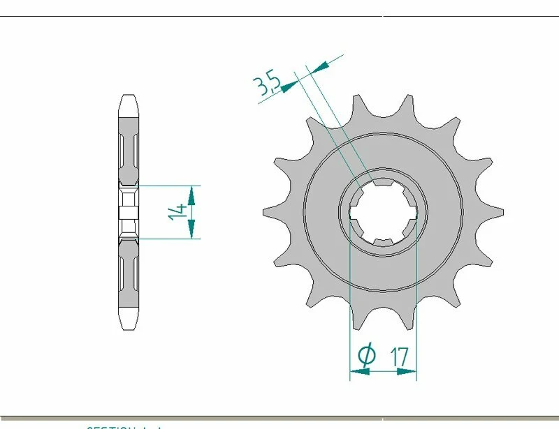 AFAM Steel Standard Front Sprocket 24203 - 428 24203-14