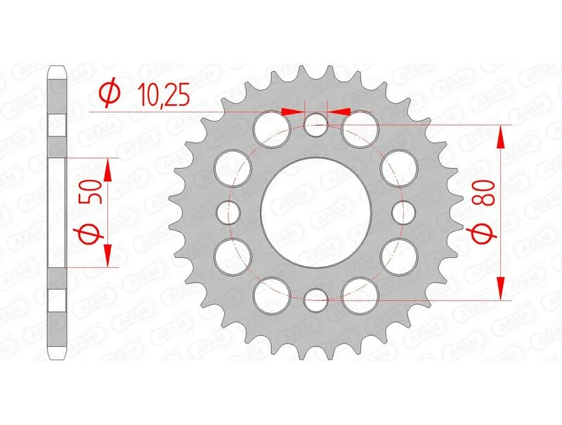AFAM Steel Standard Rear Sprocket 92127 - 420 92127-42
