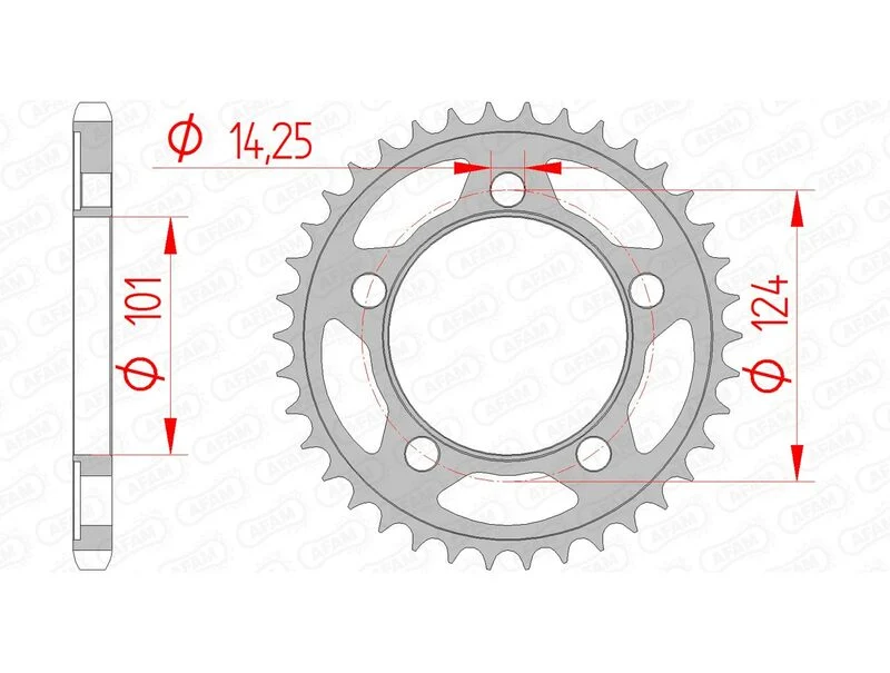 AFAM Steel Standard Rear Sprocket 71801 - 525 71801-41
