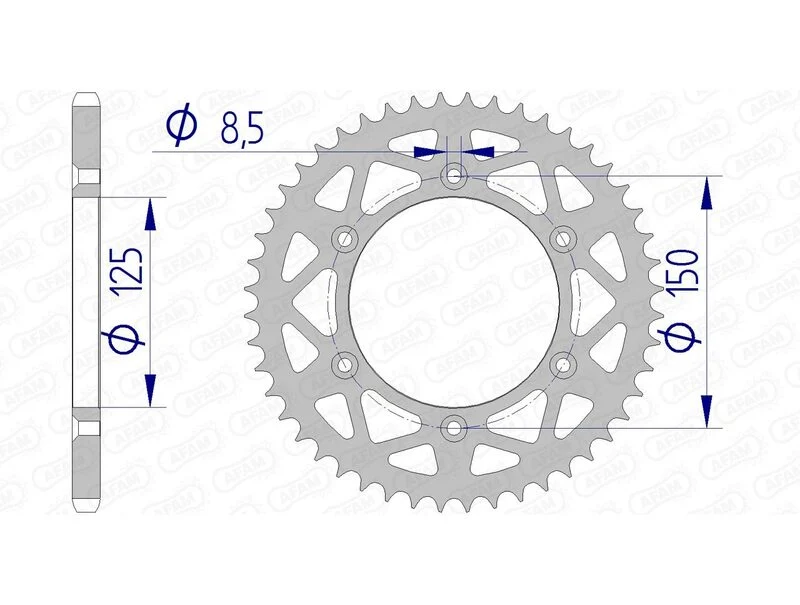 AFAM Aluminium Rear Sprocket 72304 - 520 72304N-47