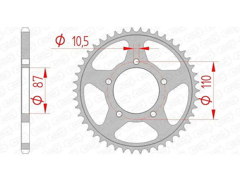 AFAM Steel Standard Rear Sprocket 14405 - 520 14405-39