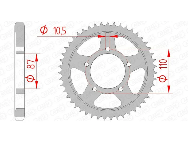 AFAM Steel Standard Rear Sprocket 14601 - 530 14601-45