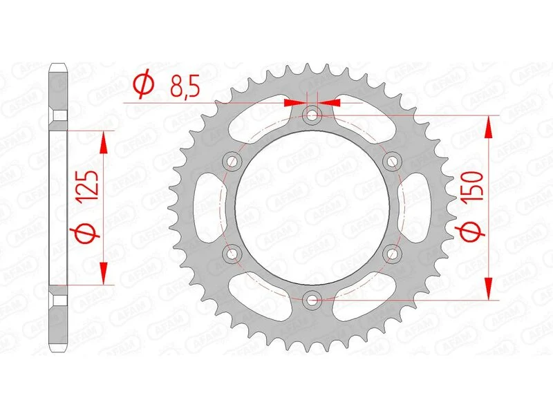 AFAM Steel Standard Rear Sprocket 71304 - 520 71304-52
