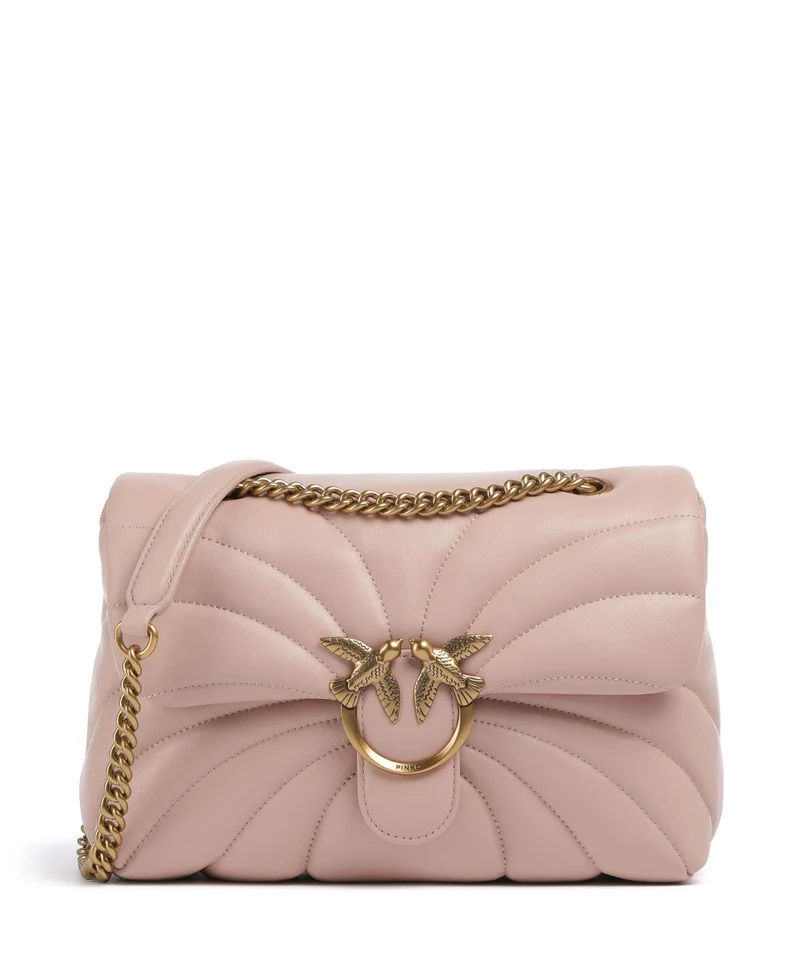 Pinko Love Puff Classic Axelremsväska cipria/antique gold