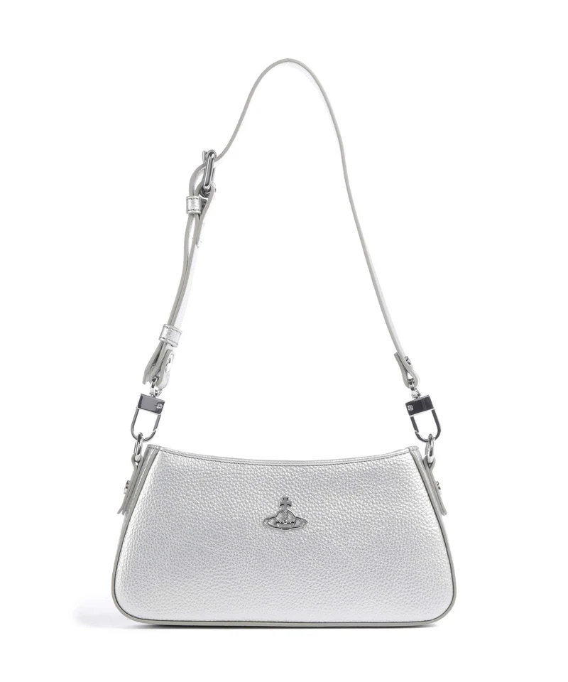 Vivienne Westwood Tasha Grain Axelremsväska silver