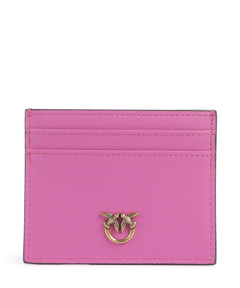 Pinko Korthållare rosa flogo/antique gold