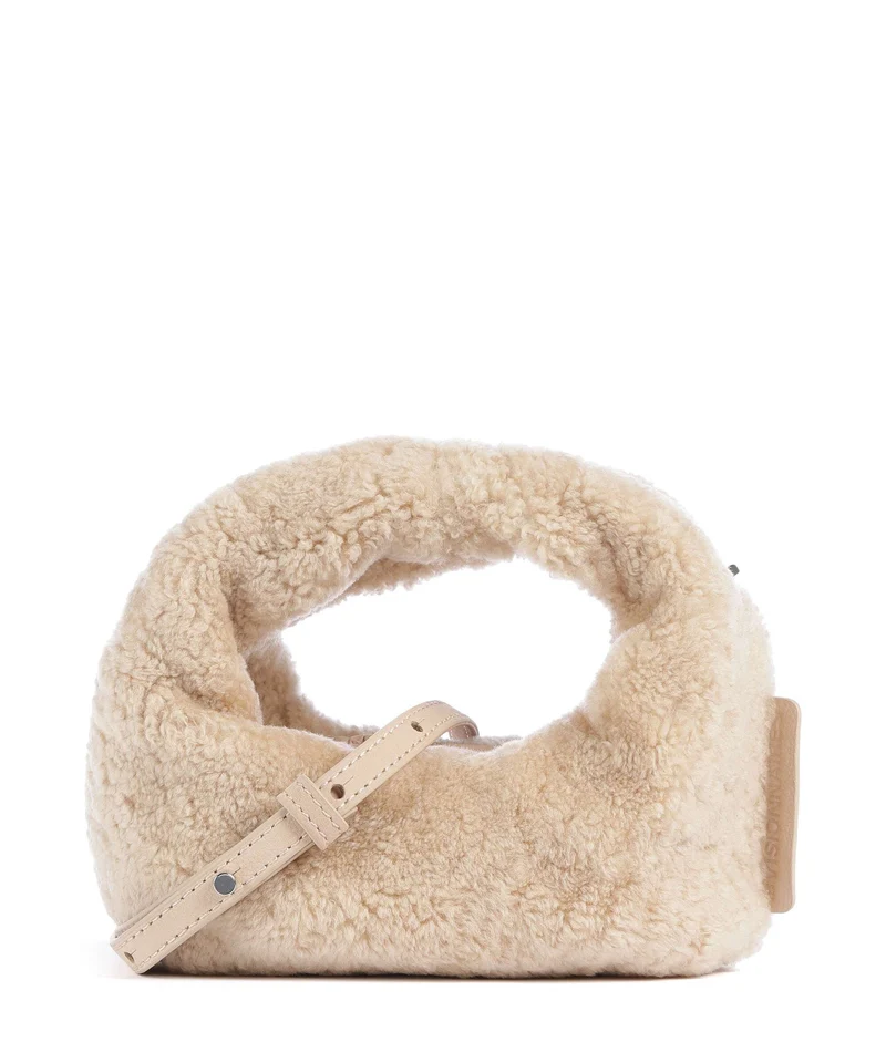 Les Visionnaires Greta Teddy Micro Crossover väska milky beige