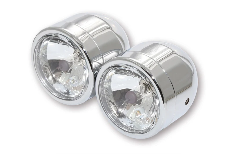 SHIN YO Set With 2 Chrome Headlights High Beam + Dipped Beam E-Approved 223-334