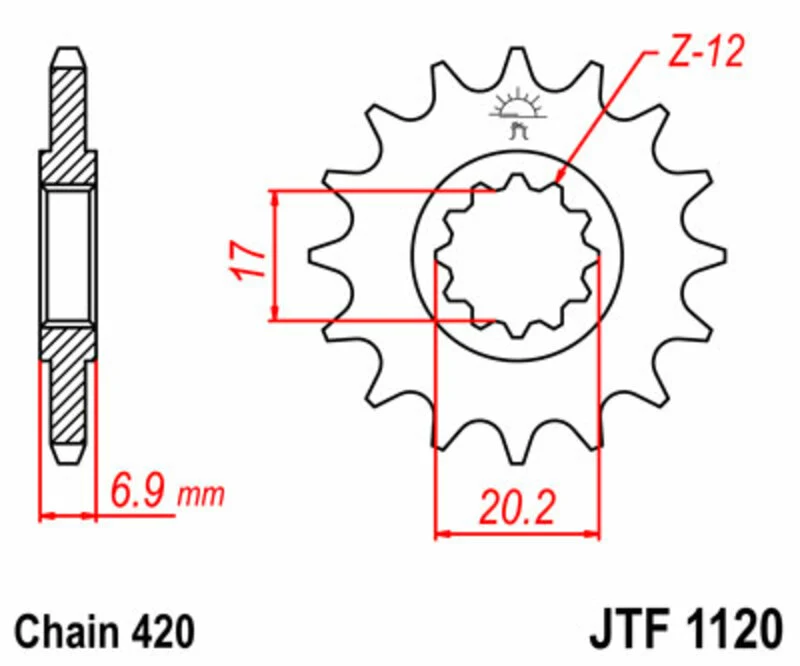 JT SPROCKETS Steel Standard Front Sprocket 1120 - 420 JTF1120.11