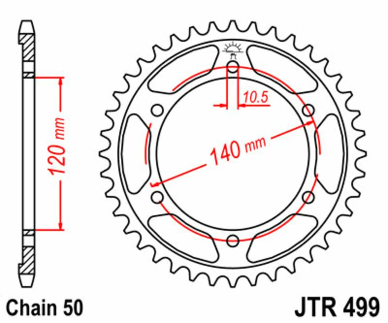 JT SPROCKETS Steel Standard Rear Sprocket 499 - 530 JTR499.43