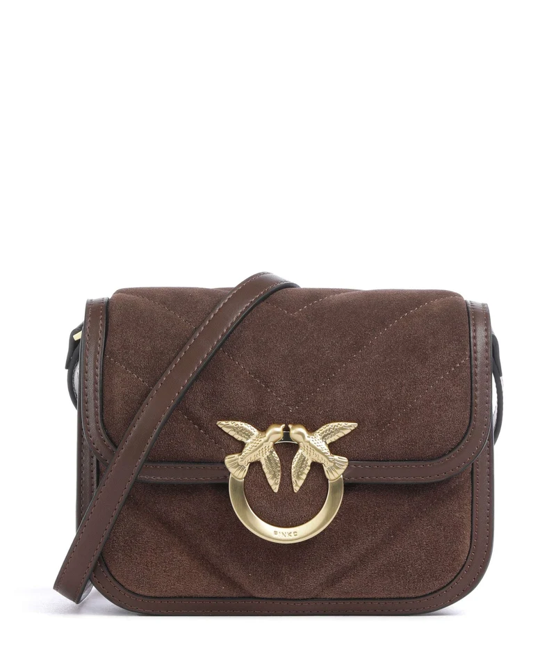 Pinko Love Box Crossover väska marrone castano/matt gold
