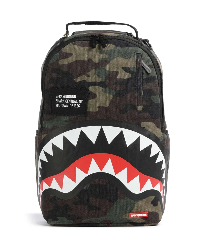 Sprayground Shark Central Camo Ryggsäck green