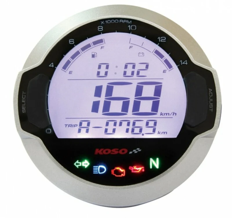 Koso D64 GP Style universal round multi-function LCD digital meter BB642W10