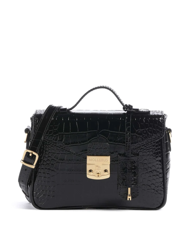 Maison Mollerus Croco Meyrin Crossover väska classic schwarz