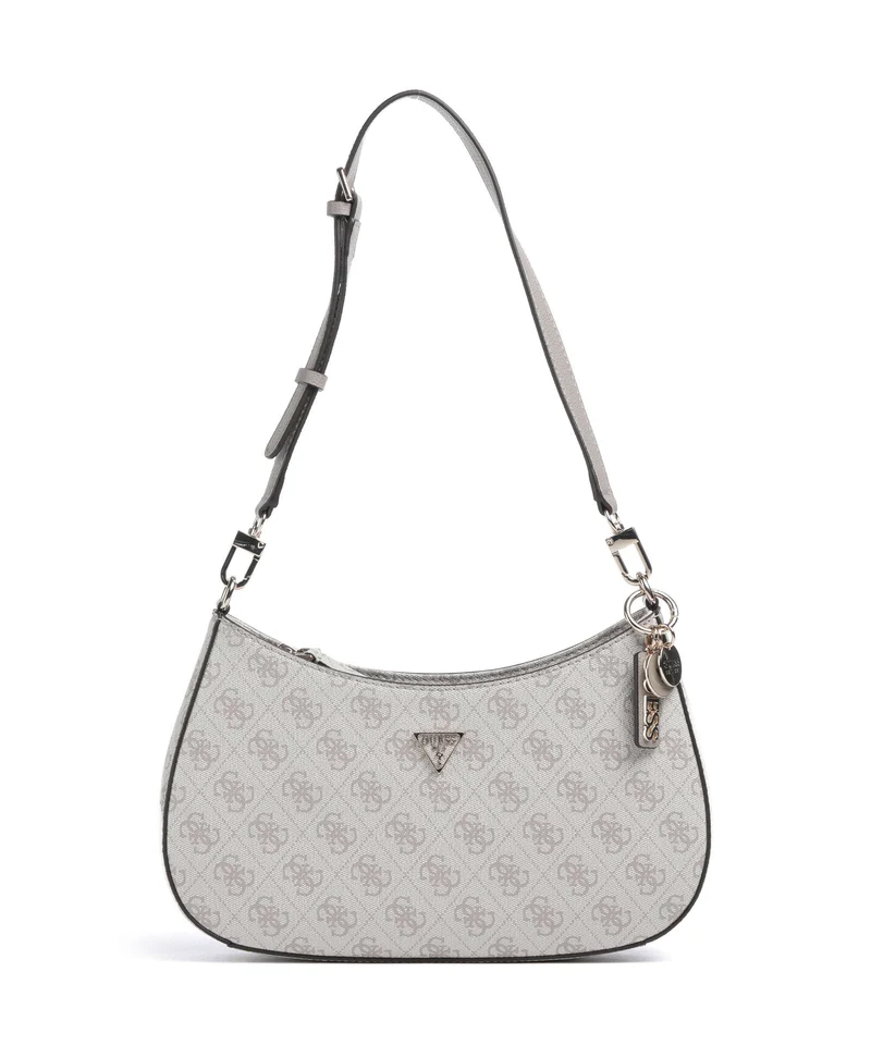 Guess Noelle Axelremsväska dark taupe logo