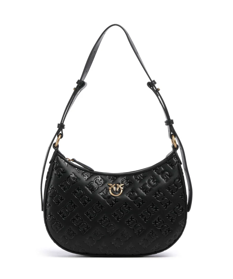 Pinko Half Moon Mini Axelremsväska nero/antique gold