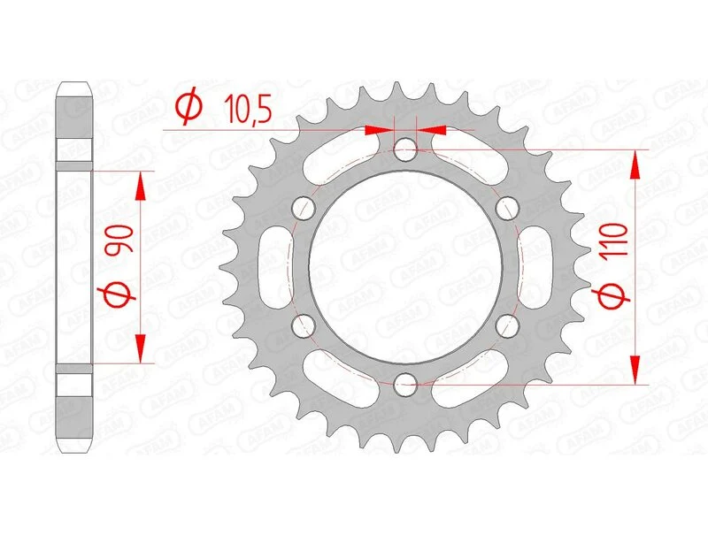 AFAM Steel Standard Rear Sprocket 12600 - 530 12600-33