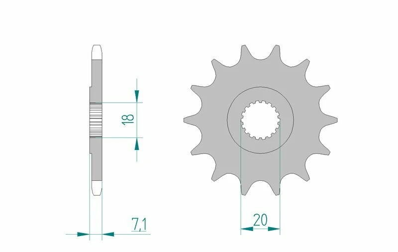 AFAM Steel Standard Front Sprocket 22203 - 520 22203-14