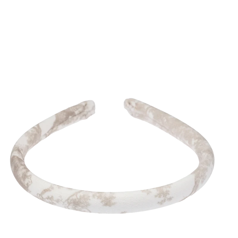 Velvet Hair Band Thin - Warm Taupe Savannah Pattern
