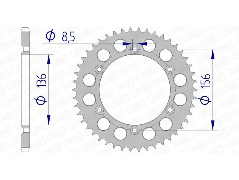 AFAM Aluminium Rear Sprocket 15206 - 520 15206N-43