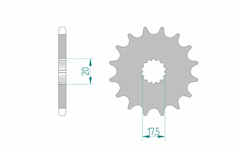 AFAM Steel Self-Cleaning Front Sprocket 21202 - 520 21202+16