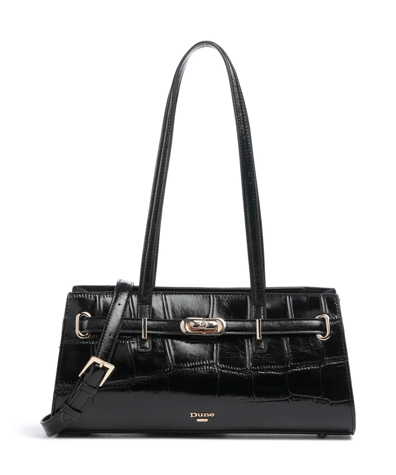 Dune London Depend Axelremsväska black croc