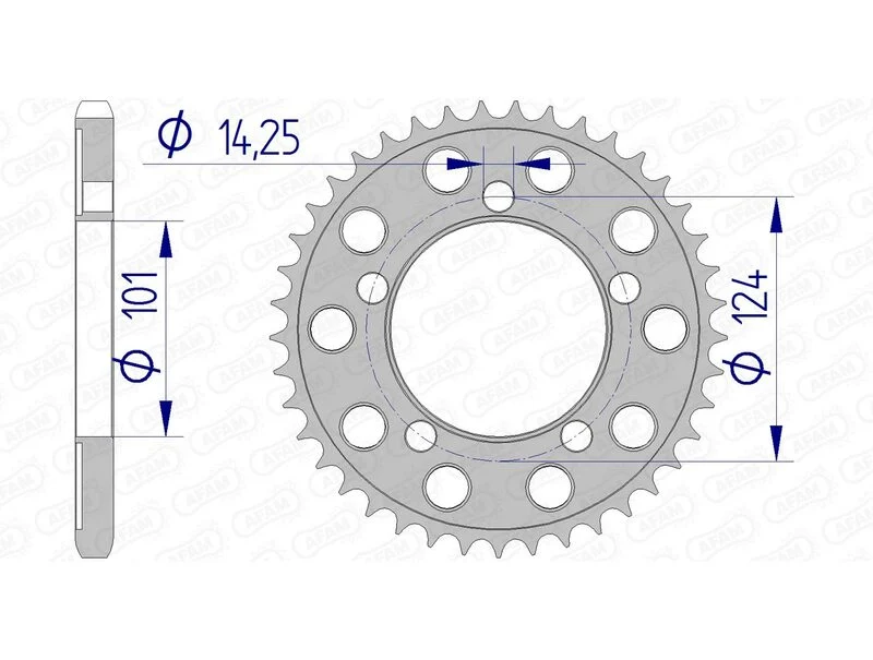 AFAM Aluminium Rear Sprocket 72801 - 525 72801-42