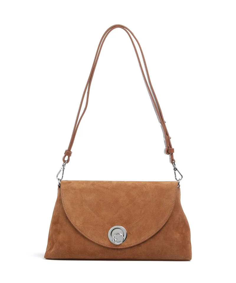 Coccinelle Nikla Suede Axelremsväska cognac