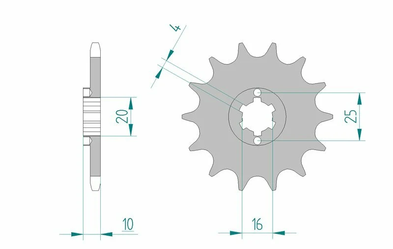 AFAM Steel Standard Front Sprocket 64200 - 520 64200-14