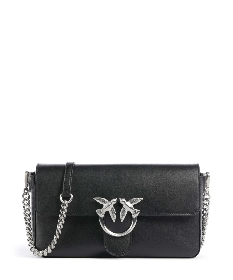 Pinko Love One Classic Slouchy Crossover väska nero limousine/matt silver