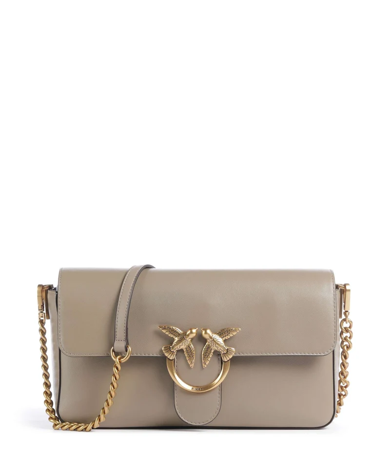 Pinko Love One Classic Slouchy Crossover väska grigio talpa/antique gold